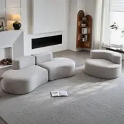 Spencer Sofa and Chair Set – Shell Grey Teddy Velvet