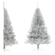 Artificial Half Christmas Tree Silver 150cm PET Indoor Decoration with Stand