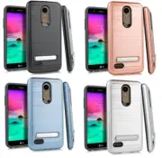 For LG Xpression Plus (2018) LM-X410ASR Lining KickStand Hybrid Case Phone Cover