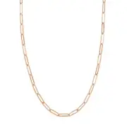 5mm Paperclip Chain Necklace Real 14K Rose Gold ALL SIZES