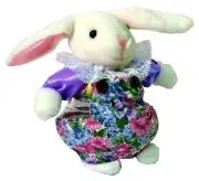 Bunny With Purple Floral Print Glass Jar Container