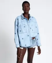 One Teaspoon Star Daria Jacket Best Blue Size Small Oversize
