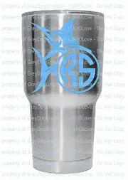 Custom Yeti Sized Swordfish Marlin Sailfish Monogram Vinyl Decal Sticker Fishing