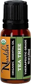 Nualoha Organic Tree Essential Oil - Australian 100% Pure and Natural Aromatherapy Oil for Face, Hair, Acne, Scalp, Foot, Skin, Nails, Home Diffuser - 10 ML