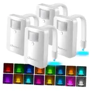 4 Pack Toilet Night Light with Motion Activated Sensor, 16 Colors LED
