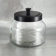 [Grant Howard] 59104 Storage Jar Black Matte Metal Top, 51 oz.