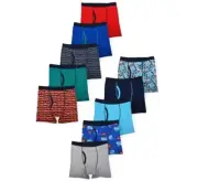 Wonder Nation Big Boys Underwear Soft Cotton Boxer Briefs 10-Pack Size M (8)