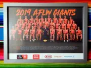 Framed 2019 GWS GIANTS AFLW Poster - 45cm x 32cm x 3cm AFL
