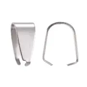 100Pcs 304 Stainless Steel Snap on Bails Jewelry Making Steel Color 10x7x4.5mm