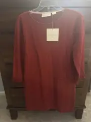 Cynthia Rowley Knee Length Sheath Dress Brick Red Size Medium