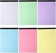 heavenlife 6 Pack Coloured Legal Pads, Writing Note Pads A4 Lined, Lined Paper Wide Ruled, 50 Sheets/Pad Notebook for School, College, Office, Business, 8.5" x 11.65"
