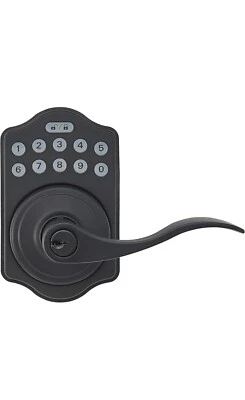 Amazon Basics Electronic Keypad Entry Lever Door Lock – Matte Black