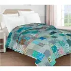 Patchwork Lightweight Bedspread Quilted Coverlet Breathable Warm Blanket Kantha