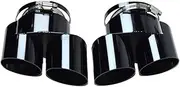 Compatible For BMW X5 X6 Bilateral Quad Tailtip G05 G06 Exhaust Tip One To Two Stainless Steel Black Muffler Tip Nozzle(Black)