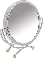 Danielle Creations Low Profile Vanity Mirror with Gold Plate Accents, 10X Magnification