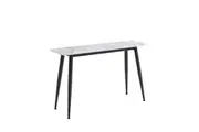Raimon Furniture Sanjana Polished Ceramic Marble Look Hall Console Hallway Table White
