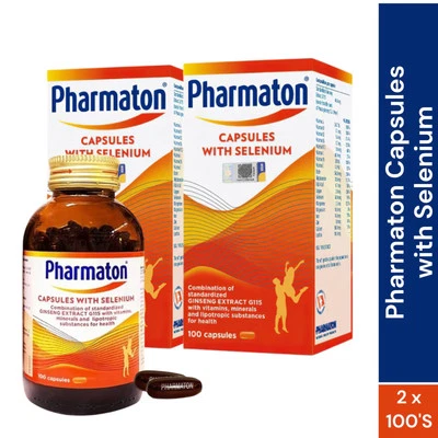 Pharmaton with Ginseng G115 Ginseng and Selenium Energy Booster(2 x 100 tablets)