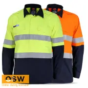 Hi Vis INHERENT Flame Retardant PPE1 CLOSED-FRONT Day/Night Work Shirt 3447