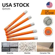 5pcs 1/4'' Diamond Drill Bit Hole Saw Cutter Ceramic Tile Granite +Free Shipping