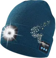 [Keains] Unisex Bluetooth Led Beanie Hat with Light, Musical Knitted Cap with Headphone & Mic, Gifts for Men Women Dad
