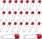 [PIAOPIAO] 200 PCS Diaper Pins Baby Safety Pins - 2.2 Inch Plastic Head Cloth Diaper Pins with Locking Closures, Stainless Steel Nappy Pins Set (Red)