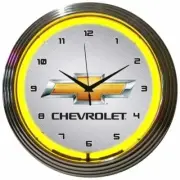 GM Chevrolet Yellow 15" Neon Hanging Wall Clock 8CHVYY
