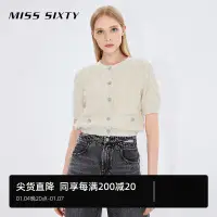 在飛比找蝦皮購物優惠-MISS SIXTY春秋新款毛針織小外套女圓領短袖上衣6W3