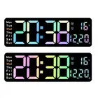 Remote Control 13 Inch Colorful Digital Wall Clock with Alarm Function