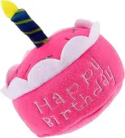Plush Dog Cake Birthday Cake Shaped Squeaky Pet for Dogs for Dog Birthday Parties Encourages Healthy Chewing and Playtime Fun