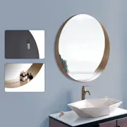 80cm Bathroom Vanity Wall Mounted Round Mirror Make-up Decor Storage Functional