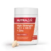 Nutra-Life High Strength Vitamin C + Vitamin D + Zinc 120 Tablet