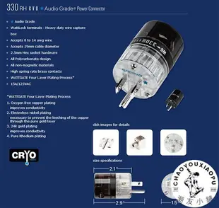 美國 WATTGATE 瓦特 330RH/350RH EVO 鍍銠電源插頭插尾 力高行貨