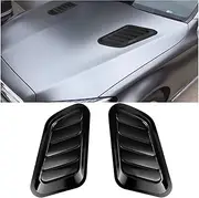 Blilo Car Hood Vents, 2PCS Universal Air Vents for Scoop, Bonnet Vent Intake Trim Cover (Black)
