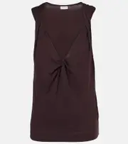[Dries Van Noten] Dries Van Noten Gathered cotton top AU 10 burgundy