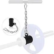T-Bar Row Platform 27" Tricep Rope Pull Down-Landmine Eyelet Attachment with Chain fits 2" Olympic Bar Heavy Duty Coated Nylon Rope with Solid Rubber Ends for Home Gym