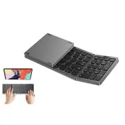 Foldable Wireless Portable Travel Bluetooth Keyboard With Numeric Keypad For IOS Android-Gray