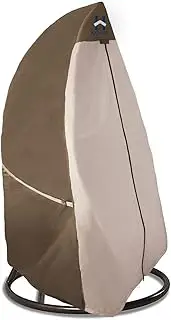 HAMLER Patio Egg Chair Covers with Zipper, Durable Large Wicker Egg Swing Chair Covers, Waterproof Heavy Duty Weather Resisatnt Outdoor Chair Cover,Brown (91(L) x 80(W) Inch)