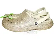 CROCS Classic Glitter Lined Clog Men Size 13 Gold Multicolor 205842-93S