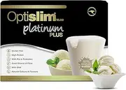 Optislim VLCD Platinum Plus Shake, Meal Replacement, 20.2g High Protein, Pre & Probiotic, DHA, Dietary Fibre, and MCT - Vanilla Flavour - 18 x 53g Sachet