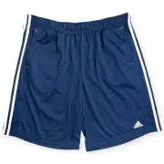 NWT Adidas Climalite Essentials Shorts Blue White 3 Stripes Mens Size XL