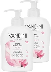 VANDINI 2 x Hydro Liquid Soap Dispenser with Magnolia Blossom Fragrance 300 ml - Made in Germany Dispenser Soap Vegan - Hand Soap Liquid Cleans Gently - Hand Wash Soap for Nourished Hands