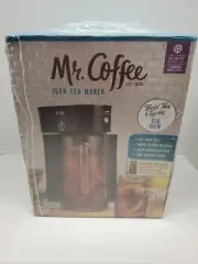 Mr. Coffee Tea Cafe 2 in 1 Iced Tea Maker With Glass Jar Black New Factory Seal