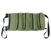 Roll Up Tool Bag 18.5" x 11" Canvas Bags with 5 Tool Pouches, Green