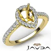 Pear Cut Diamond Semi Mount Engagement Prong Setting Ring 14k Yellow Gold 0.5Ctw