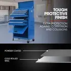8-Drawer Tool Cabinet with Lockable Chests & Wheels, 0.2m Steel, Blue