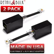 (2 PACK) Phone Jack to Ethernet Adapter RJ45 Female to RJ11 Male for Telephone