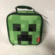 MINECRAFT CUBE CREEPER Lunch Box BPA-Free Insulated Tote Bag by Thermos NWT