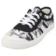 Kawasaki Cartoon Womens White Black Casual Shoes - 4 UK