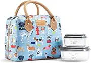 Fit & Fresh Bloomington Lunch Bag for Women - Insulated, Leakproof & Stain-Resistant, Large Lunch Box with Containers, Zipper Closure