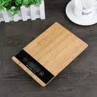 Square Bamboo Panel Electronic Scales Digital Food Kitchen Scale LED Display